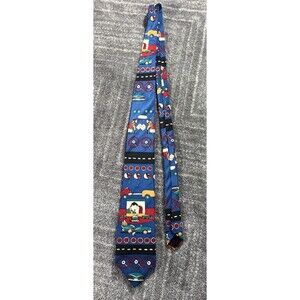 Rooster Collectibles Vintage Blue Drive-In Themed 100% Silk Neck Tie